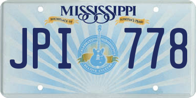 MS license plate JPI778