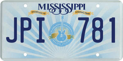 MS license plate JPI781