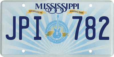 MS license plate JPI782
