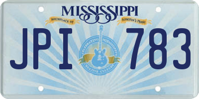 MS license plate JPI783