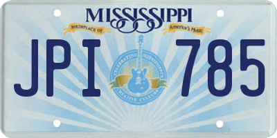 MS license plate JPI785