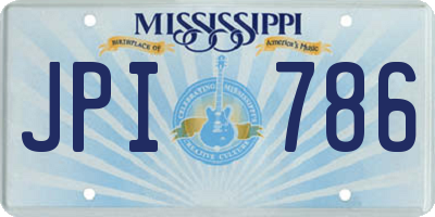 MS license plate JPI786