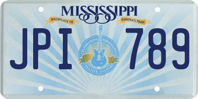 MS license plate JPI789