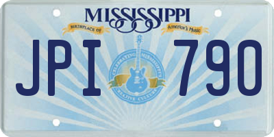 MS license plate JPI790