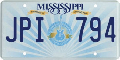 MS license plate JPI794