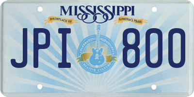 MS license plate JPI800