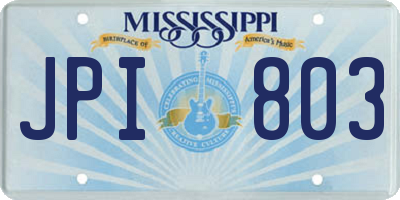 MS license plate JPI803