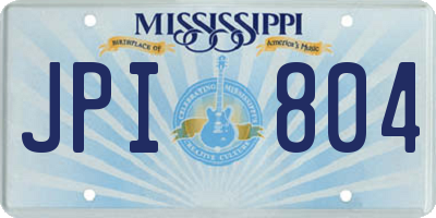 MS license plate JPI804
