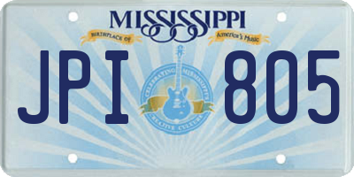 MS license plate JPI805