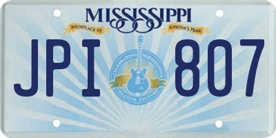 MS license plate JPI807