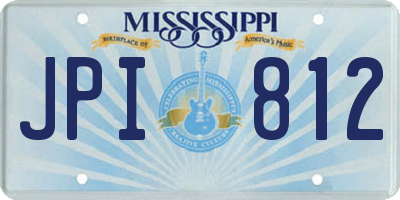 MS license plate JPI812