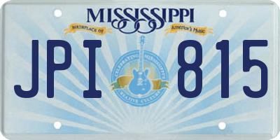 MS license plate JPI815