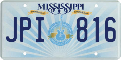 MS license plate JPI816