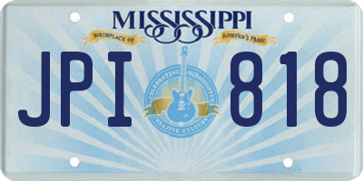 MS license plate JPI818