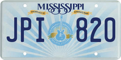 MS license plate JPI820
