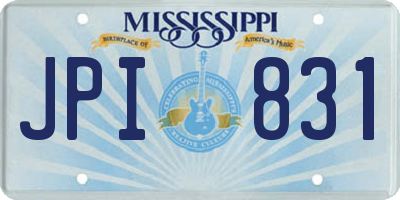 MS license plate JPI831
