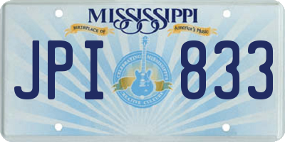 MS license plate JPI833