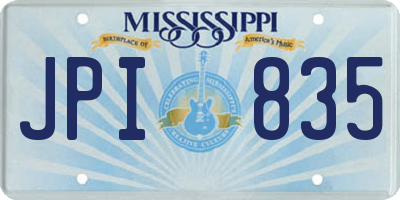 MS license plate JPI835