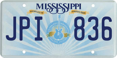 MS license plate JPI836