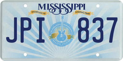 MS license plate JPI837