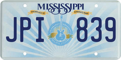 MS license plate JPI839