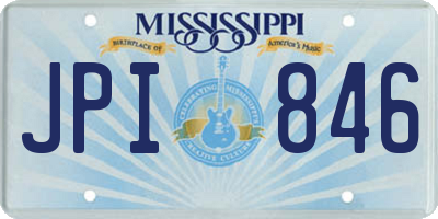 MS license plate JPI846