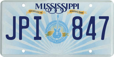 MS license plate JPI847