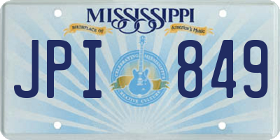 MS license plate JPI849