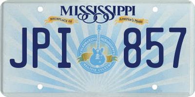 MS license plate JPI857