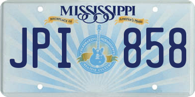 MS license plate JPI858