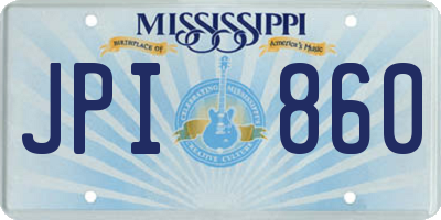 MS license plate JPI860