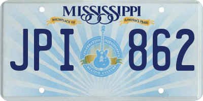 MS license plate JPI862
