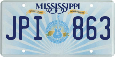MS license plate JPI863