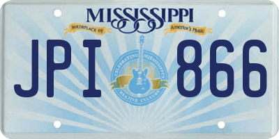 MS license plate JPI866