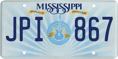 MS license plate JPI867