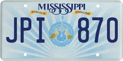 MS license plate JPI870