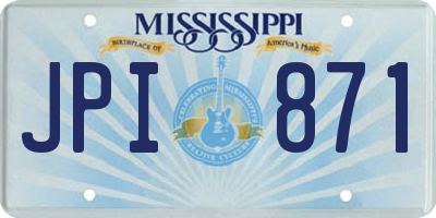 MS license plate JPI871