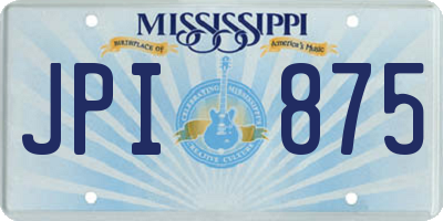 MS license plate JPI875