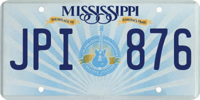 MS license plate JPI876