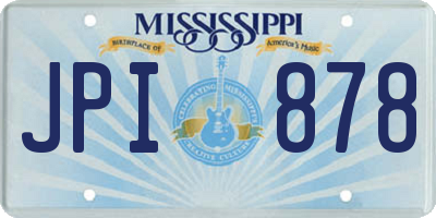 MS license plate JPI878
