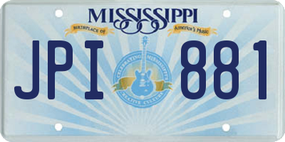 MS license plate JPI881