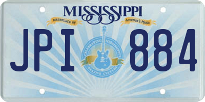 MS license plate JPI884
