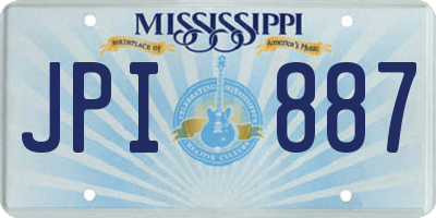 MS license plate JPI887