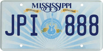 MS license plate JPI888
