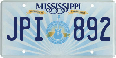 MS license plate JPI892