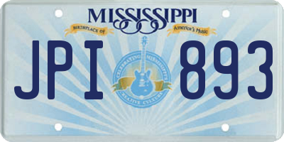 MS license plate JPI893