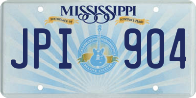 MS license plate JPI904