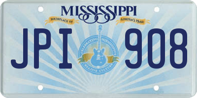 MS license plate JPI908