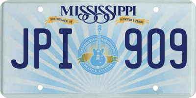 MS license plate JPI909