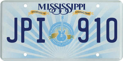 MS license plate JPI910